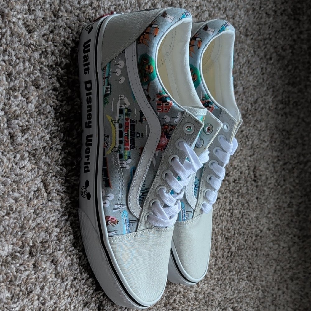 Vans White and Multi-Color Disney Sneakers